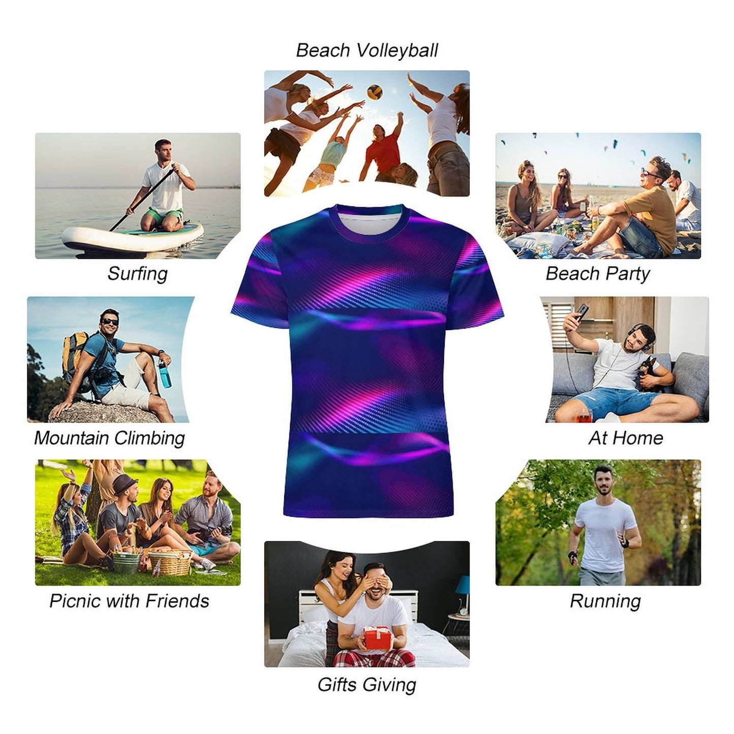 MULTICOLOR Short Sleeve T-Shirt-*XS-6XL
