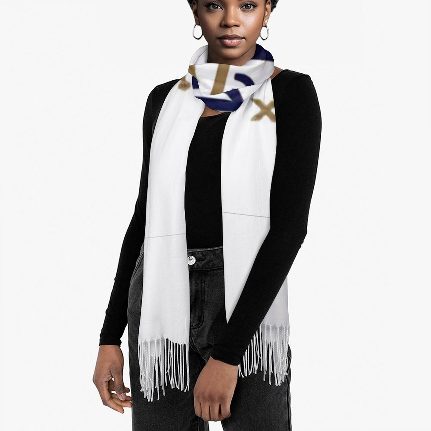 Cashmere-like Tassel Scarf (All-Over Printing)