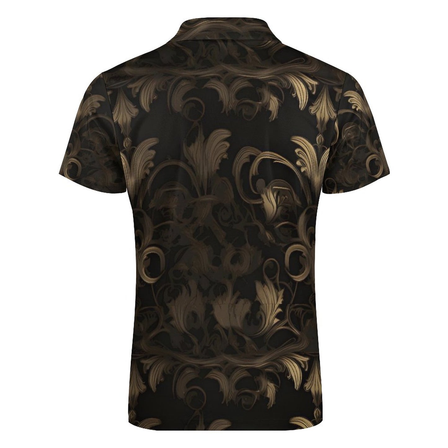BLACK & GOLD ACCENT Men's Short Sleeve POLO Shirt with Zipper-2XS-6XL