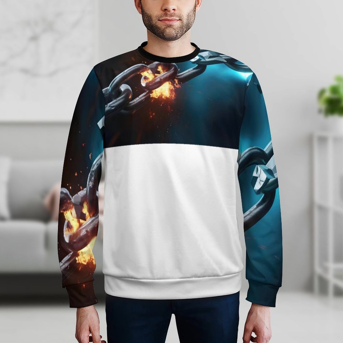 250gsm Round Neck Men's Sweatshirt 4T35 (All-Over Printing)