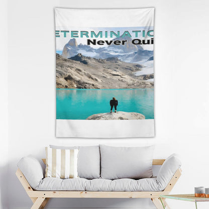 Wall Art with Vertical Tapestry