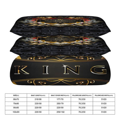 3-Piece Bedding Set-102"x90"/ 259x229cm (Dual-sided Printing)