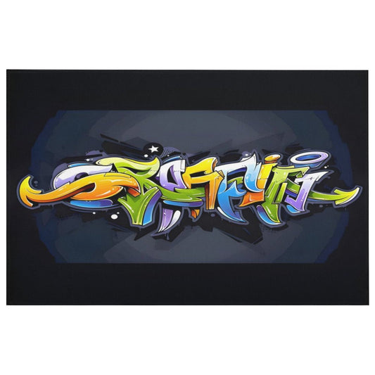 COLORFUL GRAFFITI Crystal Velvet Bedroom Floor Mat