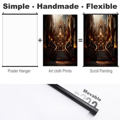Canvas Hanging Poster with Scrolls-16"x24"/ 40x60cm