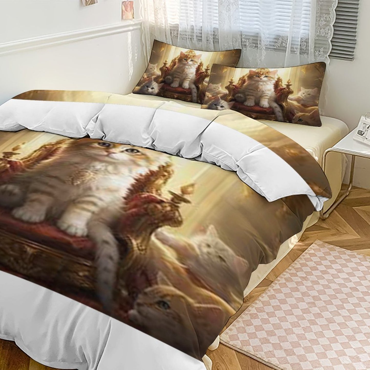 3-Piece Bedding Set-102"x90"/ 259x229cm (Dual-sided Printing)