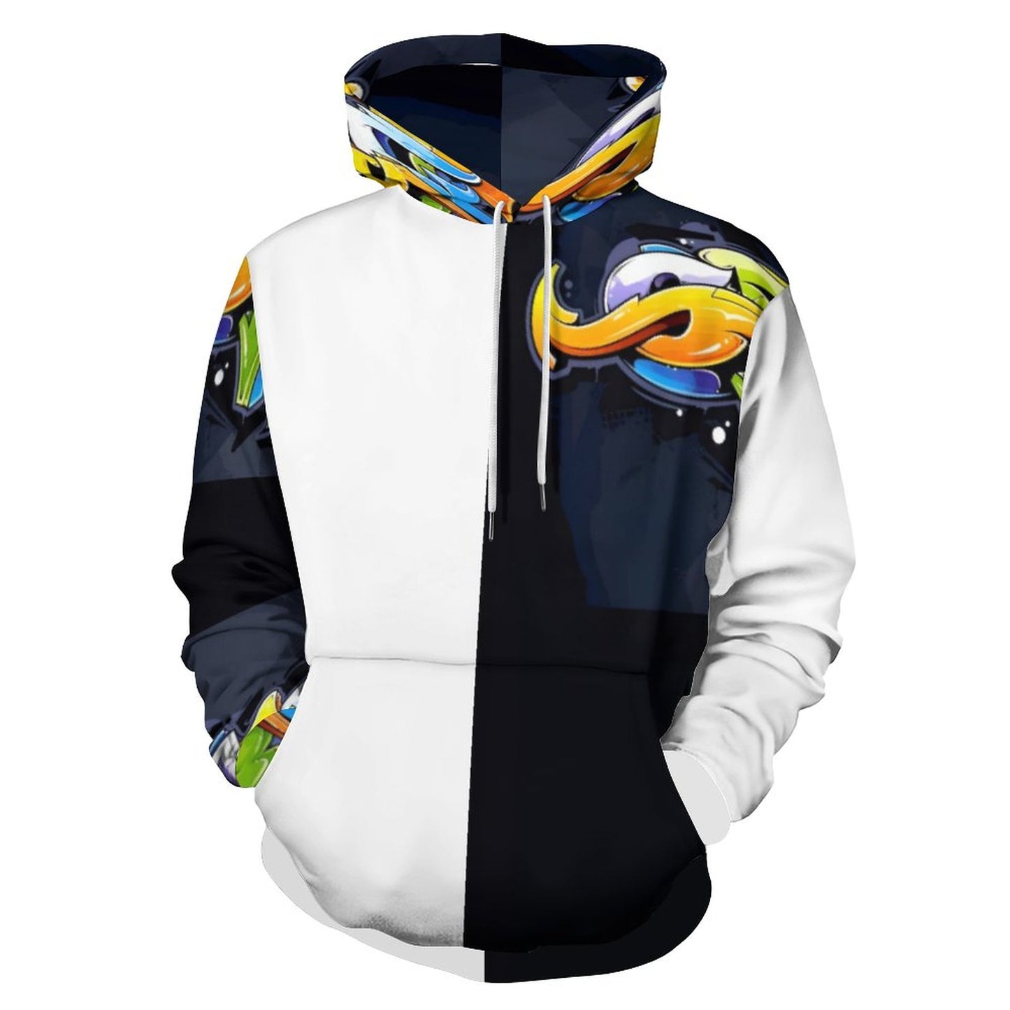 COLORFUL GRAFFITI Hoodie Double-layer Cap-SMALL-6XL