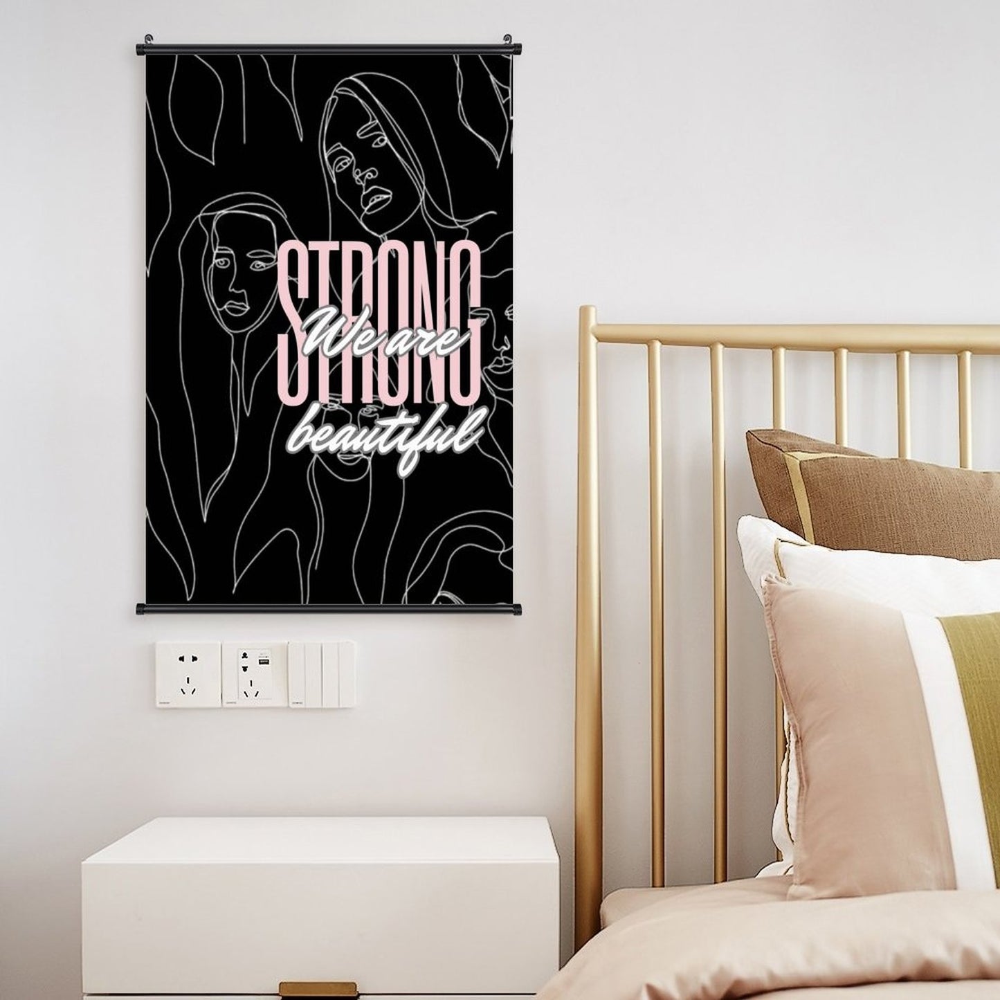 Canvas Hanging Poster with Scrolls-16"x24"/ 40x60cm-STRONG & BEAUTFUL