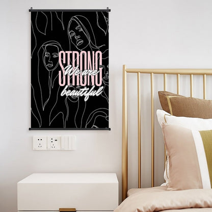 Canvas Hanging Poster with Scrolls-16"x24"/ 40x60cm-STRONG & BEAUTFUL