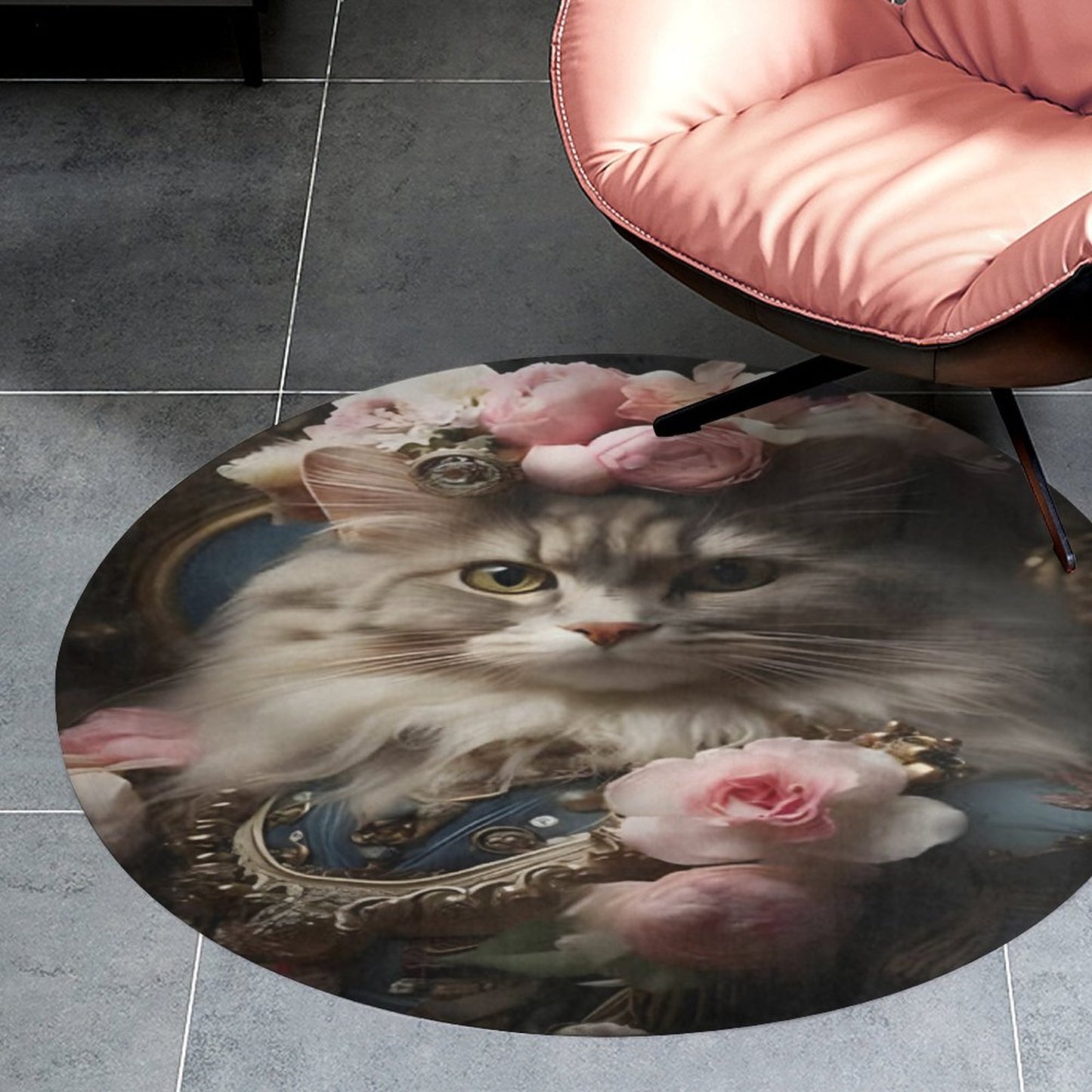 Round Coral Velvet Warm Floor Mat