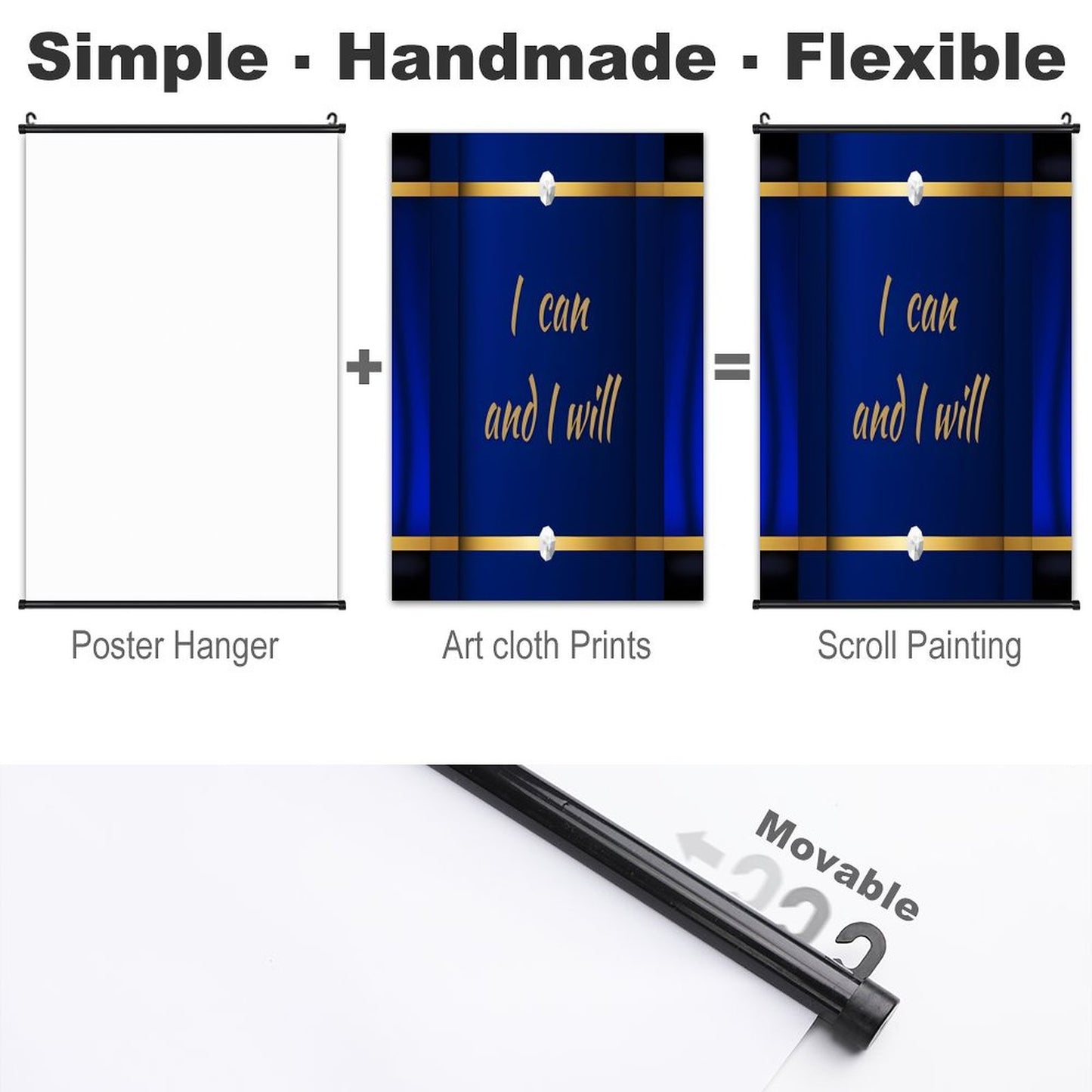 Canvas Hanging Poster with Scrolls-16"x24"/ 40x60cm
