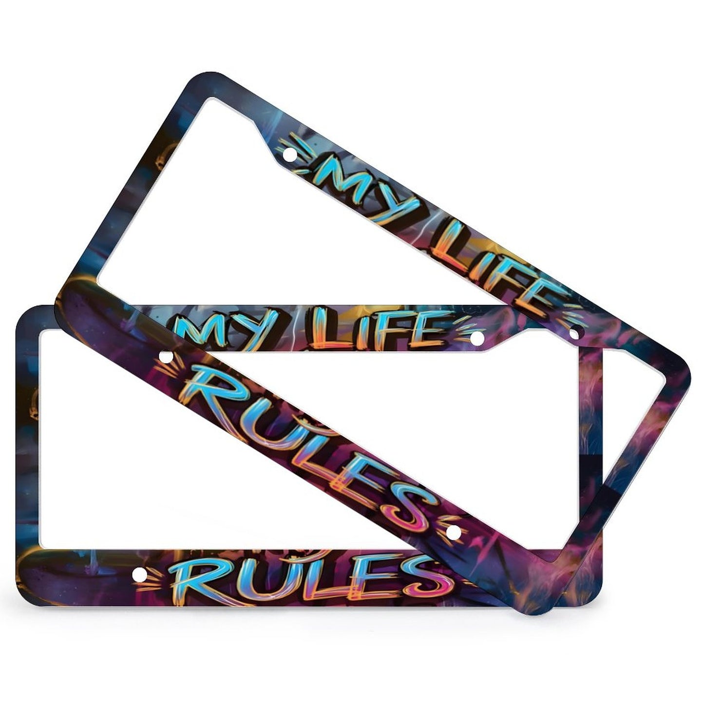 License Plate Frames with 4 Round Holes (1 Pair)