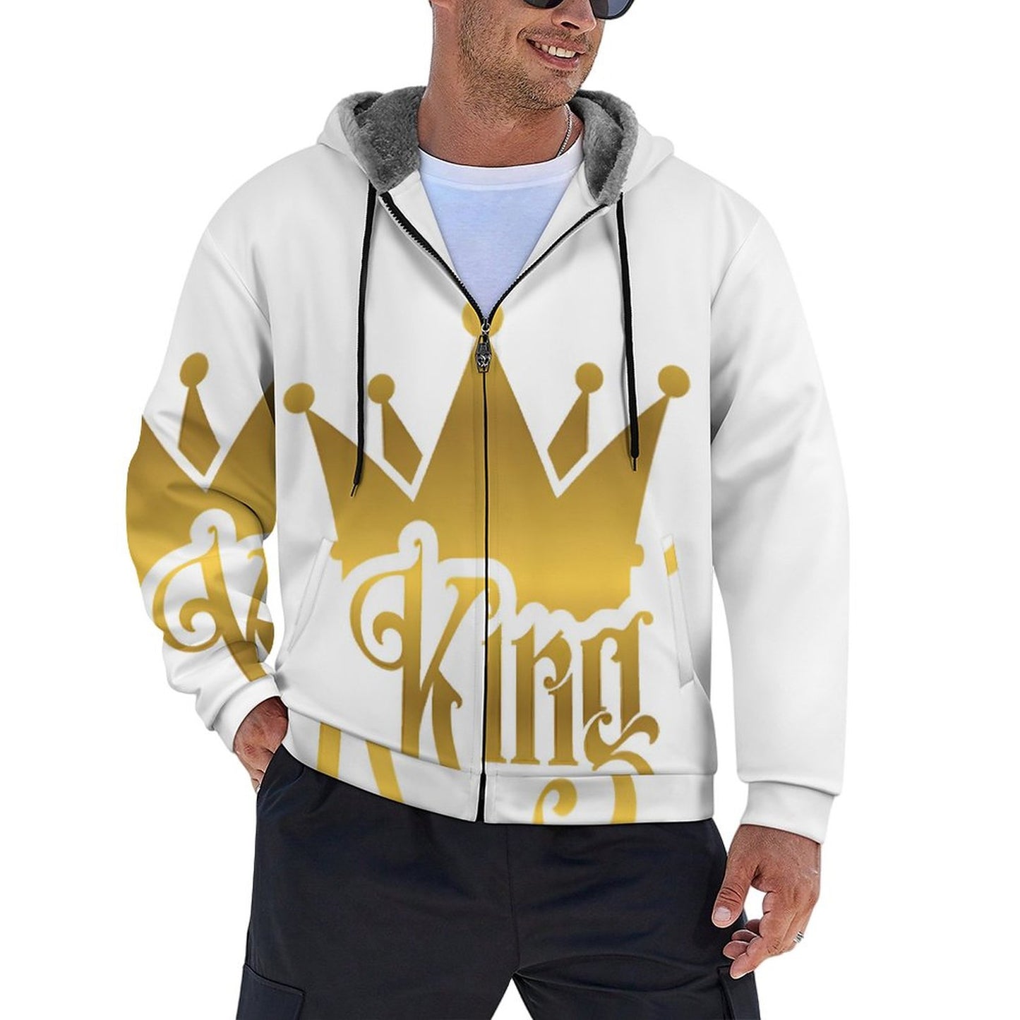 230gsm Full Zip up Hoodie with Plush Lining WZIP (All-Over Printing)