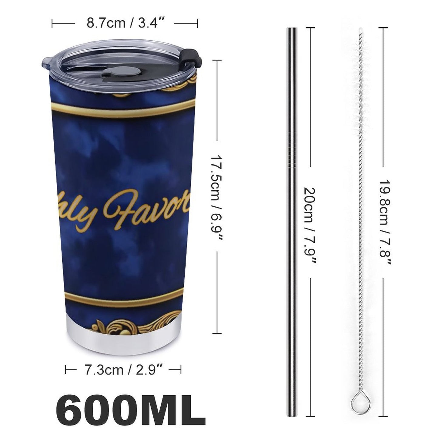Car Travel Mug Set with Cleaning Kit (590ml/20oz)
