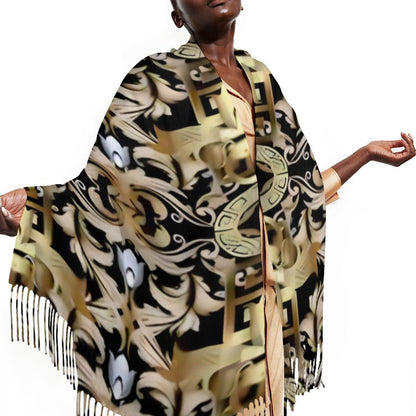 Cashmere-like Tassel Scarf (All-Over Printing)