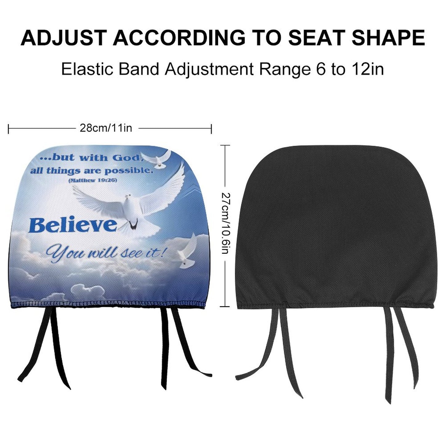 Custom Car Headrest Covers-BELIEVE