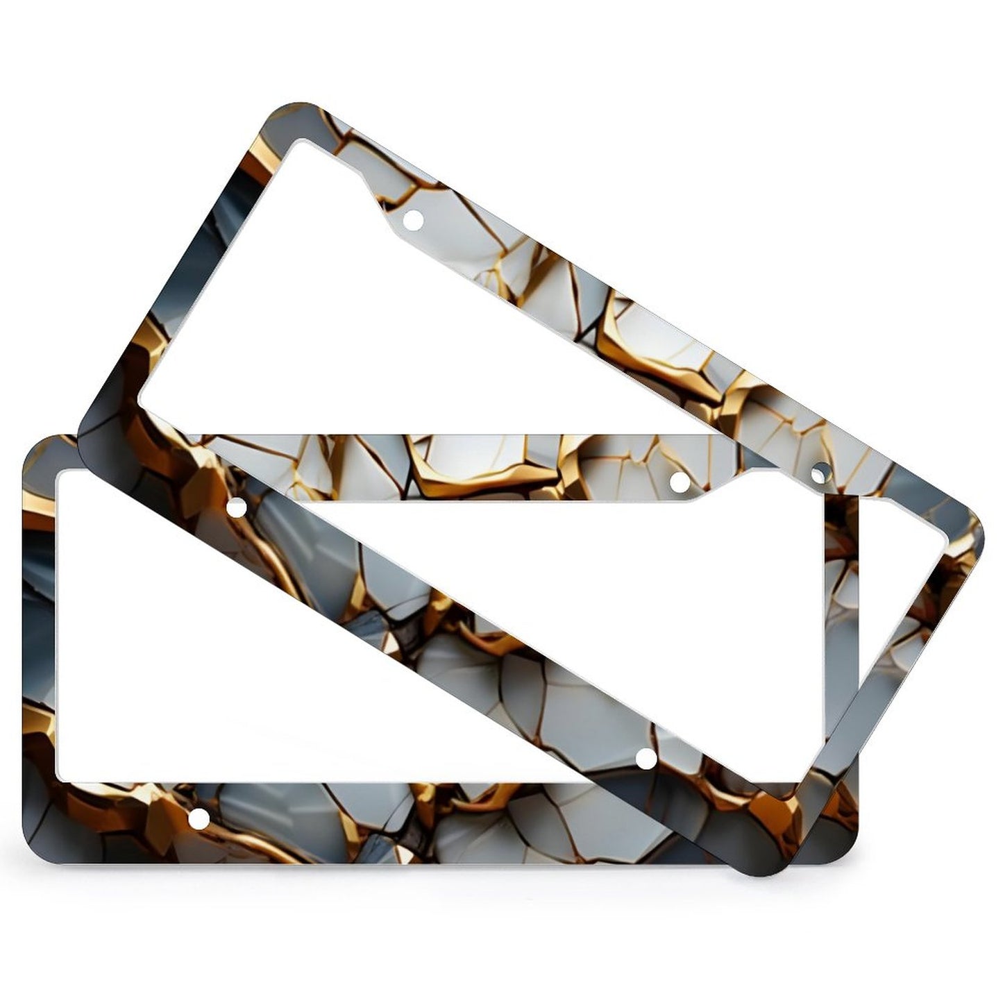 License Plate Frames with 4 Round Holes (1 Pair)
