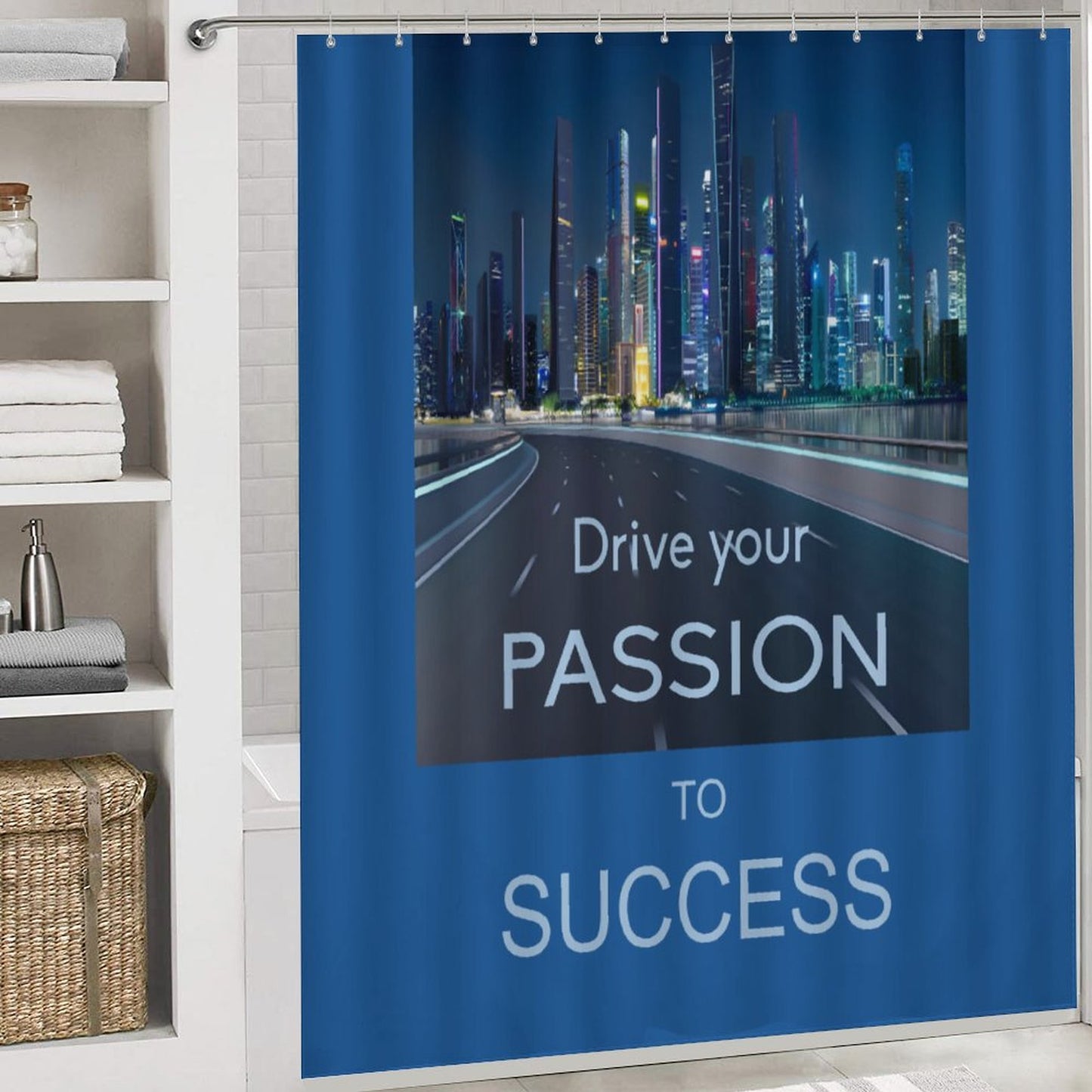 Shower Curtain Set with 3 Rugs