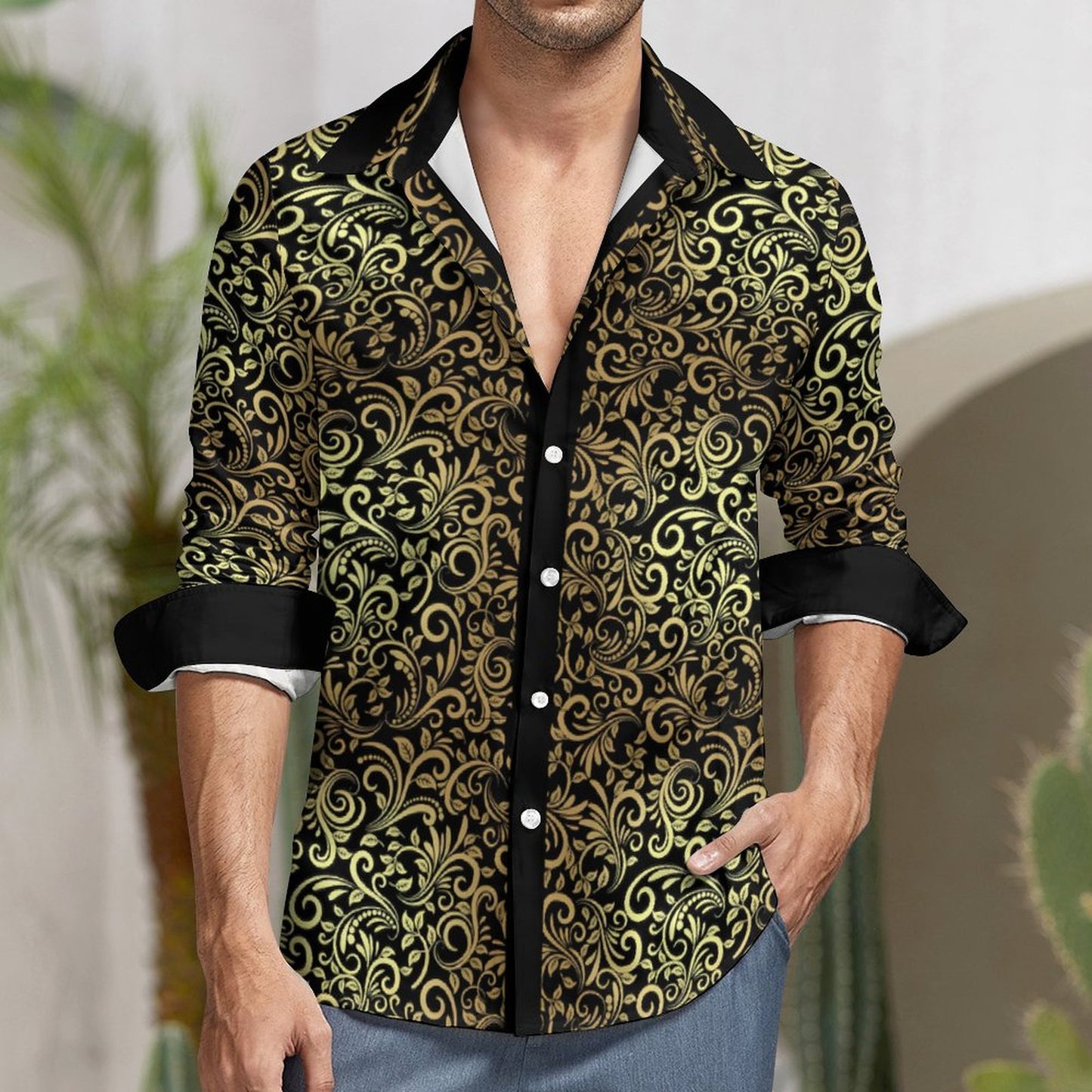 Men's Long Sleeve Shirt with Pocket LS (All-Over Printing)
