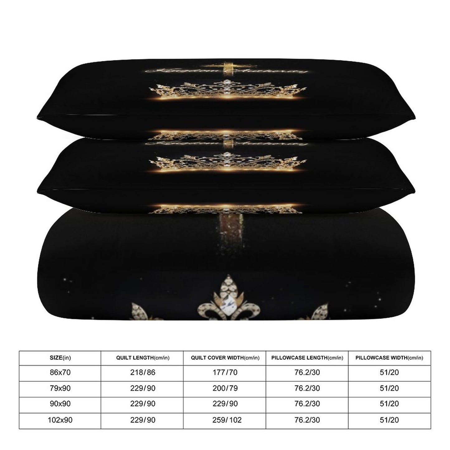 3-Piece Bedding Set-86"×70"/ 218×177cm (Dual-sideded Printing)