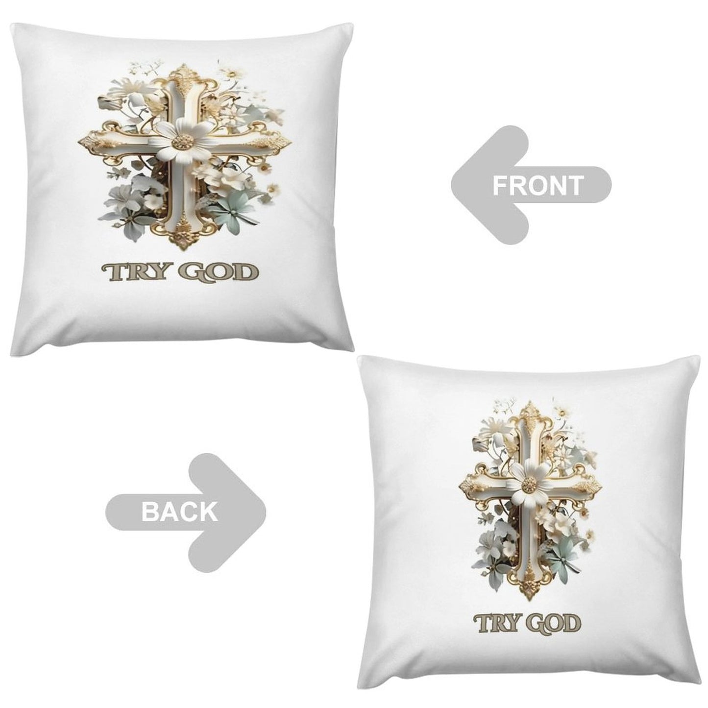 Short Plush Pillow Cover(Dual-sided Printing)-TRY GOD