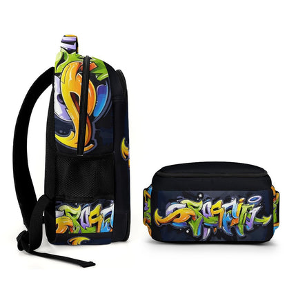 COLORFUL GRAFFITI Multi-Pocket Backpack