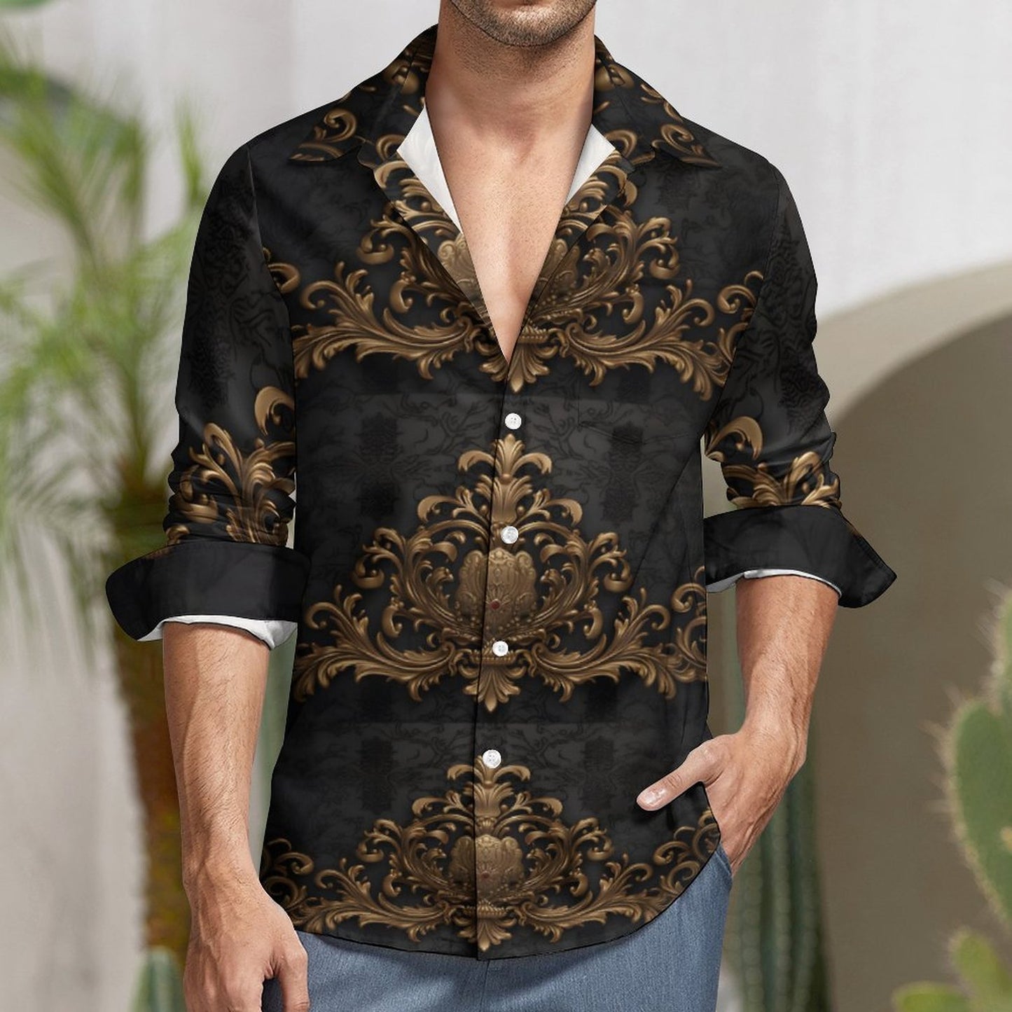 Men's Long Sleeve Shirt with Pocket LS (All-Over Printing)