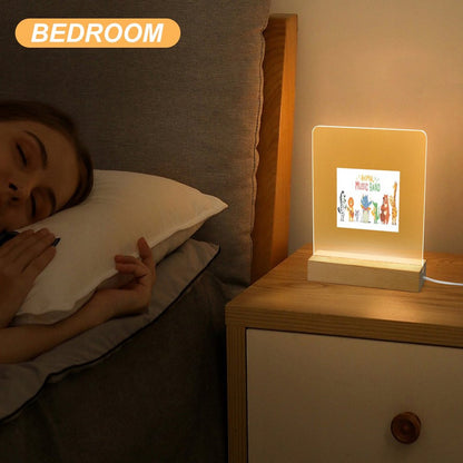 Acrylic Night Light with Wooden Base