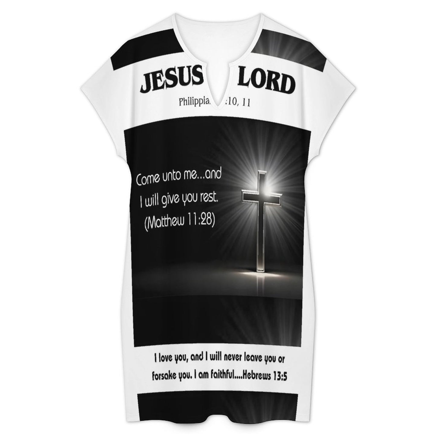 200gsm Women's Casual V Neck Dress(All-Over Printing)