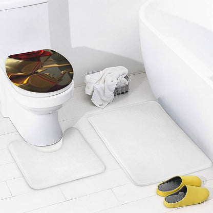 Shower Curtain Set with 3 Rugs