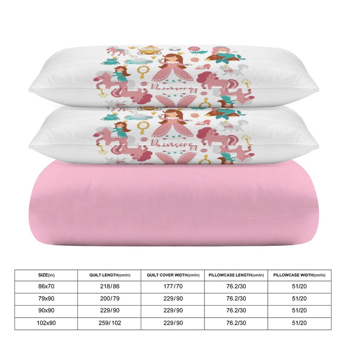 3-Piece Bedding Set-86"×70"/ 218×177cm (Dual-sidede Printing)