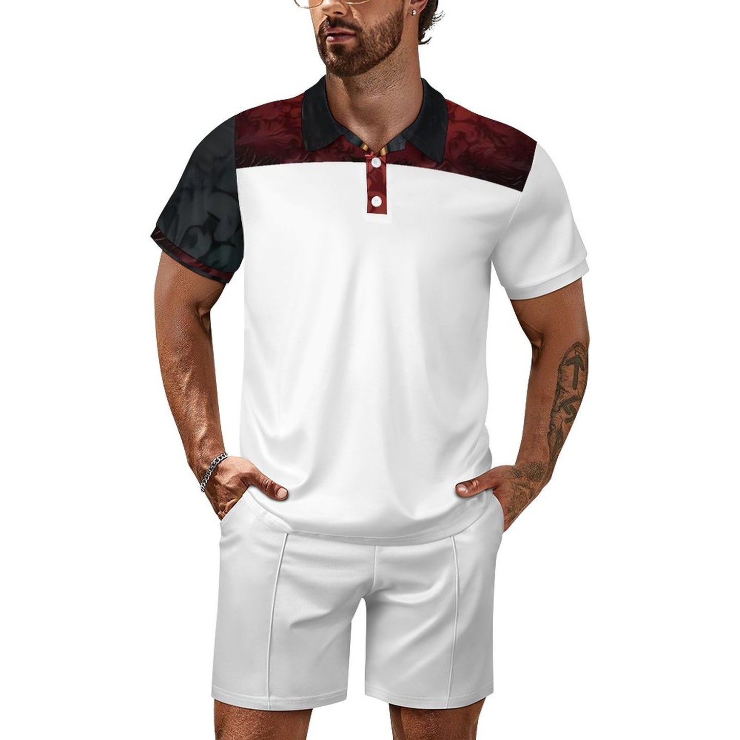 200gsm Short Sleeve Men's POLO Shirt Set A46TZ (All-Over Printing)