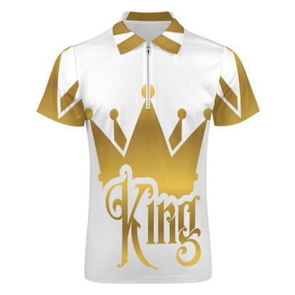 Men's Short Sleeve POLO Shirt with Zipper B470 (All-Over Printing)
