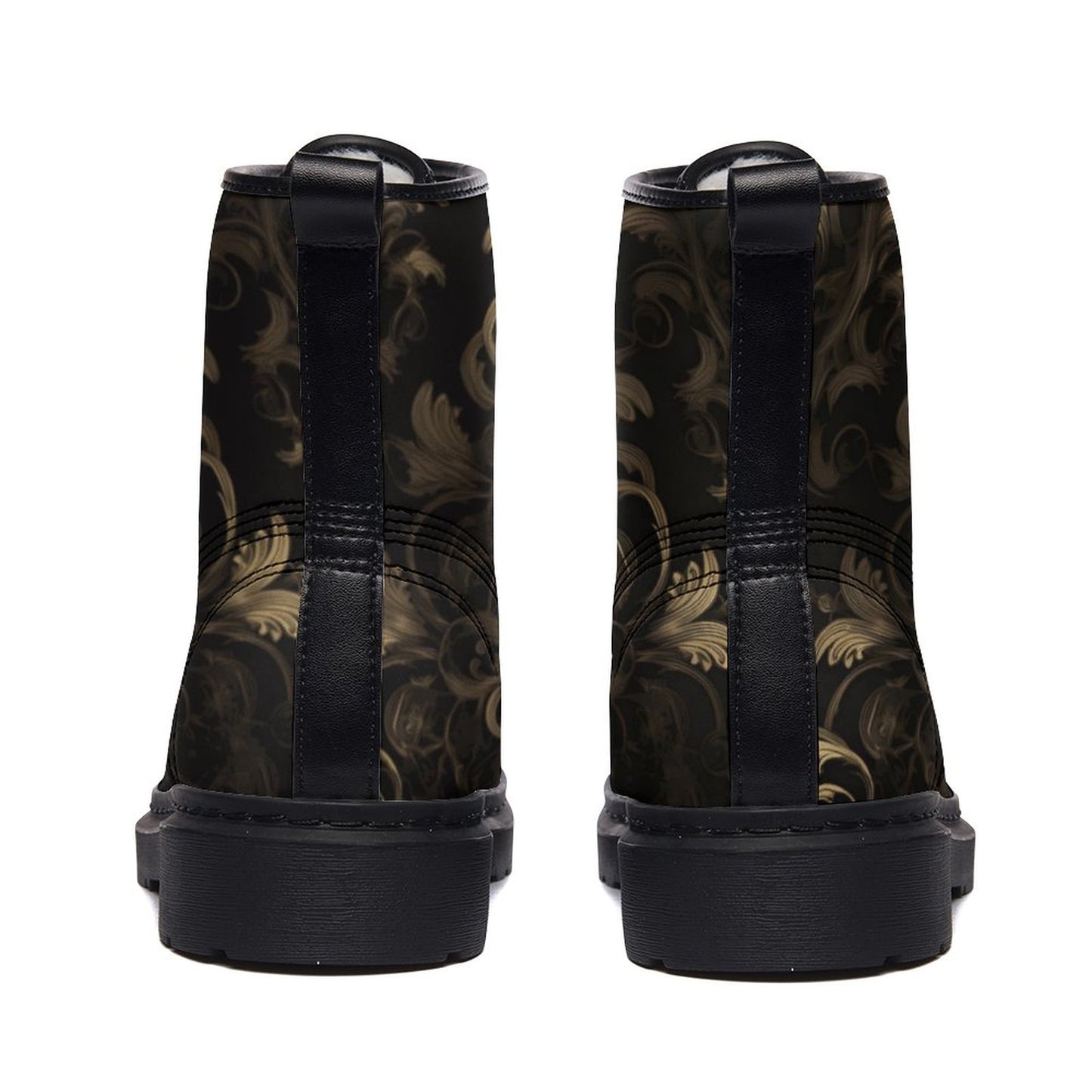 BLACK & GOLD ACCENT Unisex Plush Fur Boots