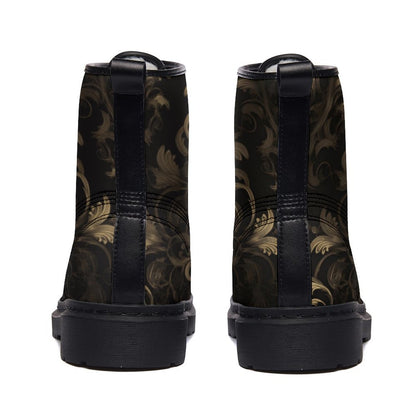 BLACK & GOLD ACCENT Unisex Plush Fur Boots