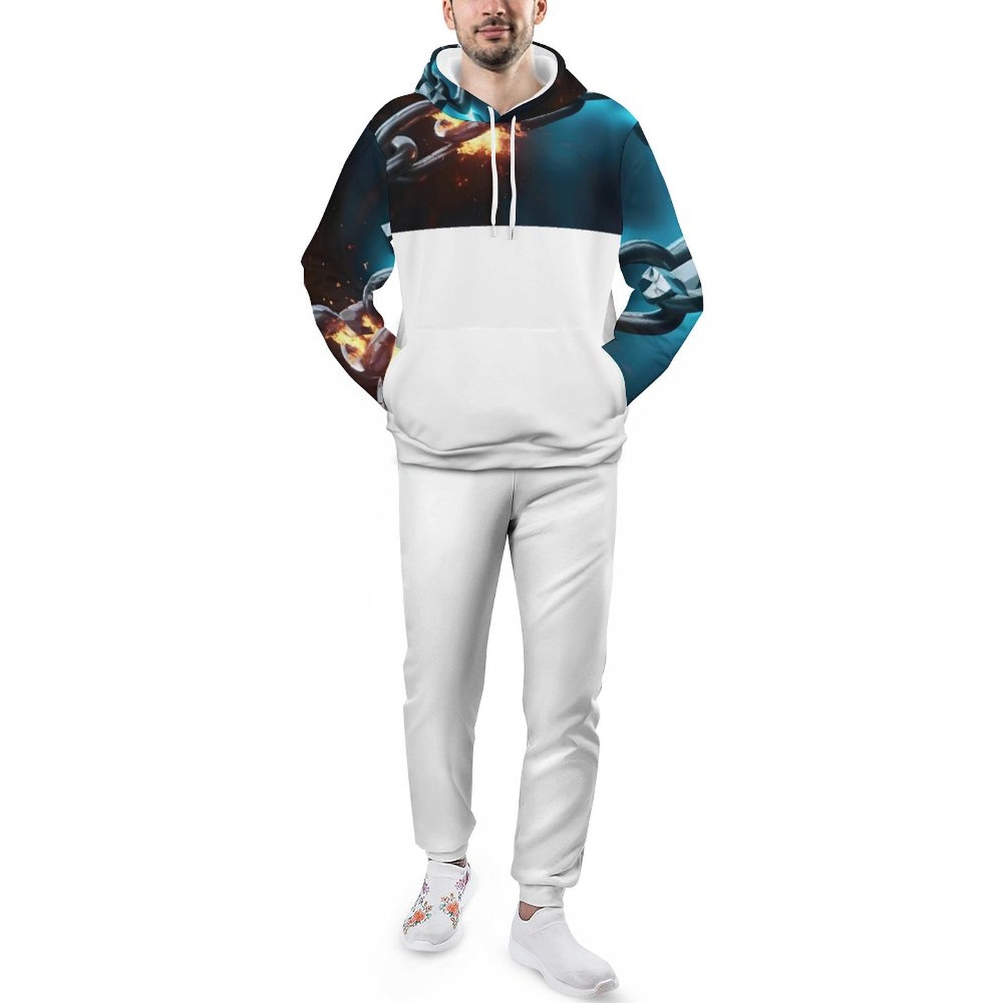 250gsm Imitation Cotton Hoodie & Joggers Set 4T03 (All-Over Printing)