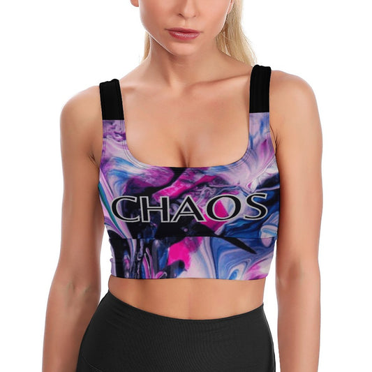 CHAOS Custom Sports Bra (black)-SMALL-2XL