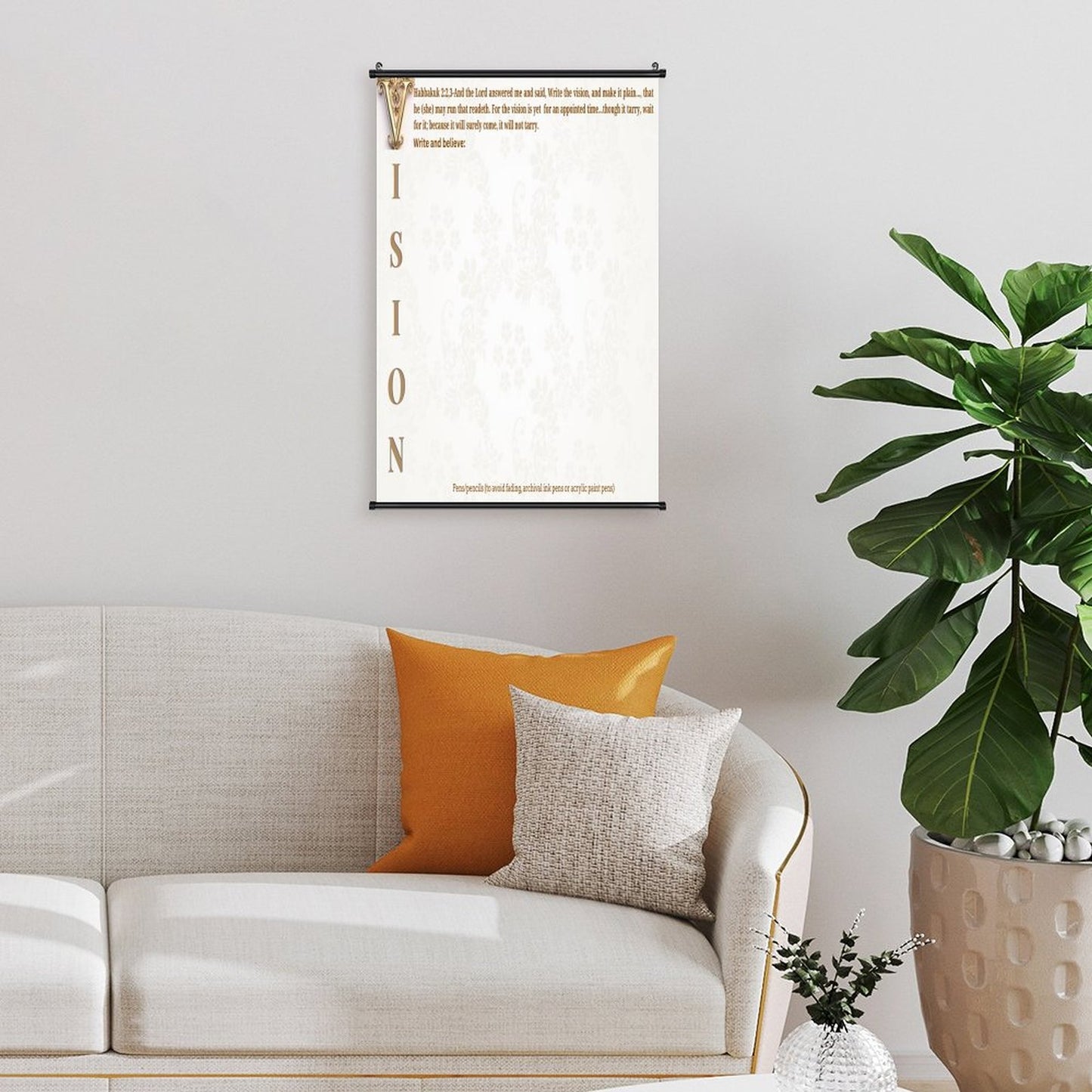 Canvas Hanging Poster with Scrolls-16"x24"/ 40x60cm
