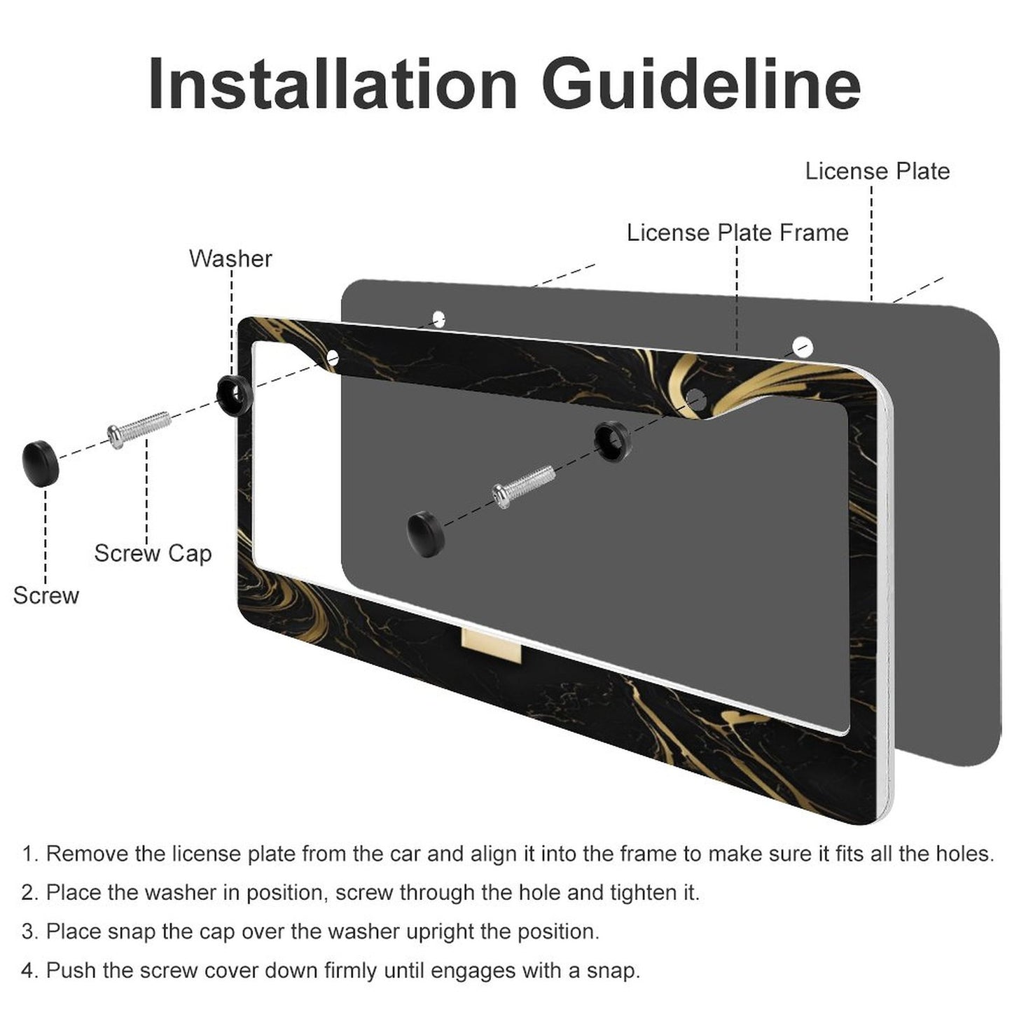License Plate Frames with 2 Round Holes (1 Pair)