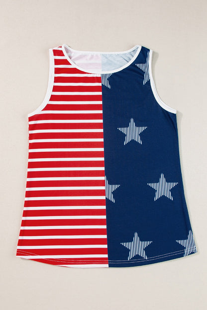 US Flag Round Neck Tank-SMALL-XL