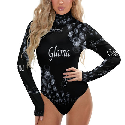 High-collar Long-sleeve Bodysuit NZ056 (All-Over Printing)