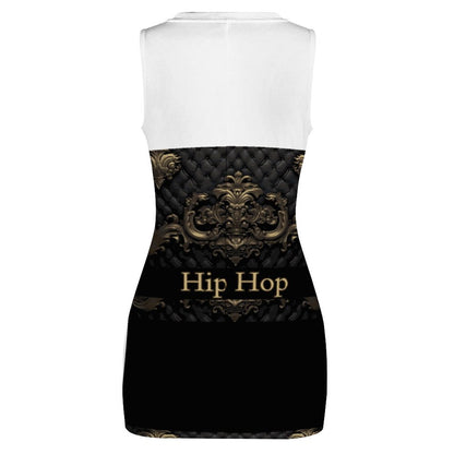 Cutout Bodycon Slim Fit Dress BEQ (All-Over Printing)