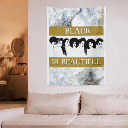 Wall Art with Vertical Tapestry
