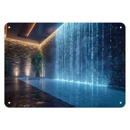 WALL WATERFALL Horizontal Metal Wall Art Tin Sign-5.5"x7.9"/14x20cm