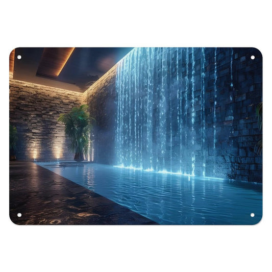 WALL WATERFALL Horizontal Metal Wall Art Tin Sign-5.5"x7.9"/14x20cm