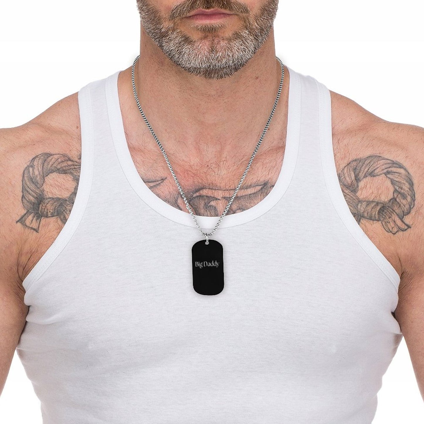 Titanium Steel Square Pendant Necklace-BIG DADDY