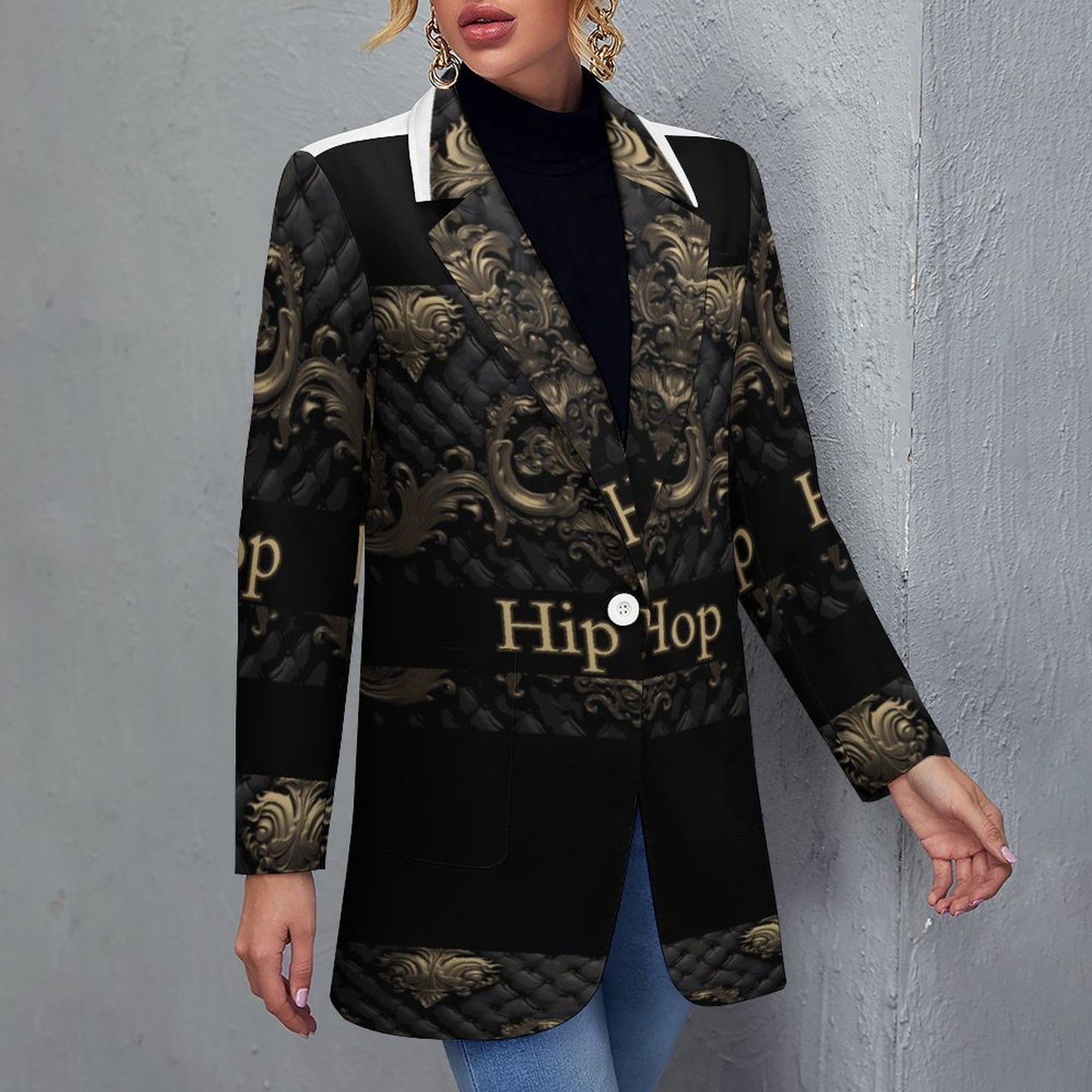 Women's Casual Blazer (All-Over Printing)