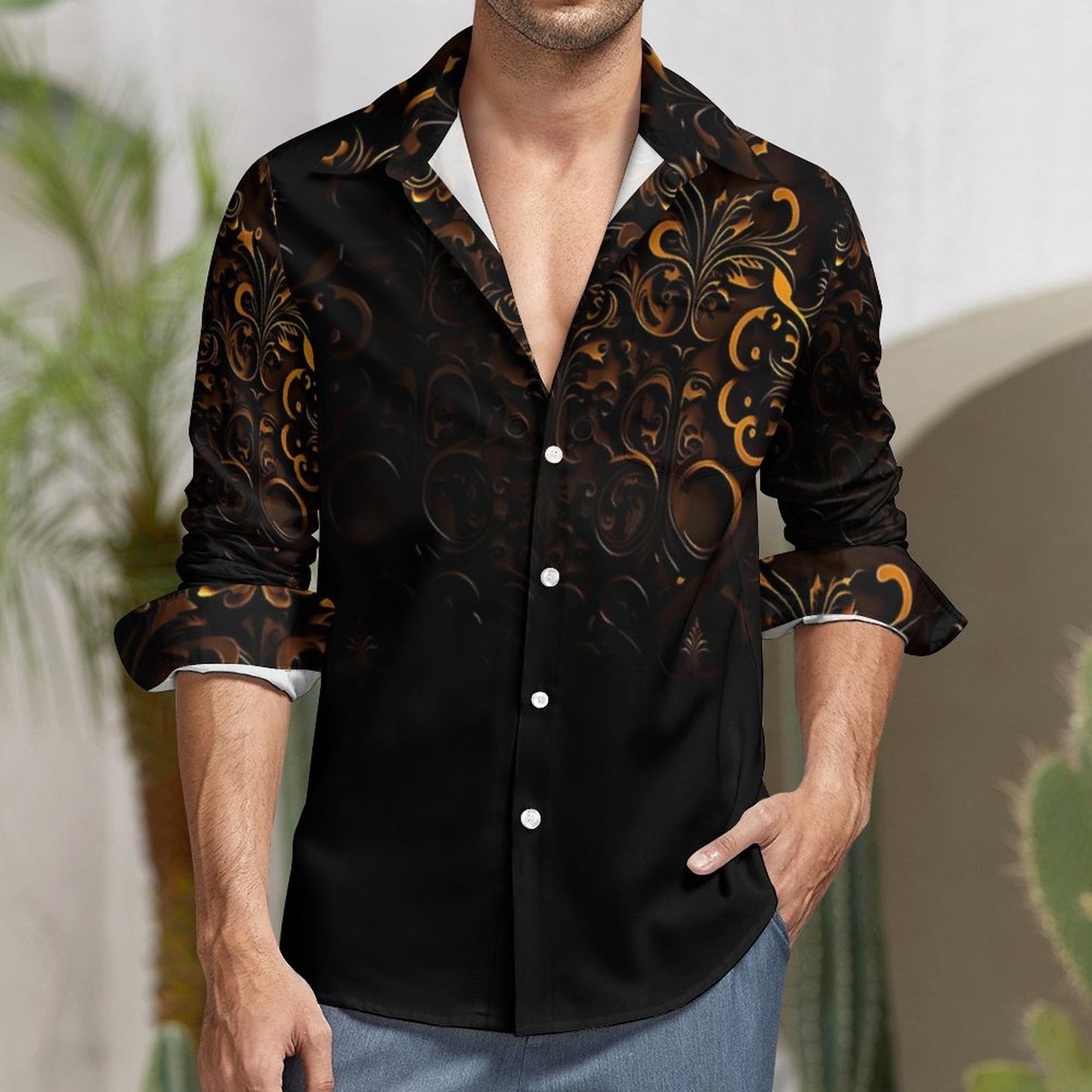 Men's Long Sleeve Shirt with Pocket LS (All-Over Printing)