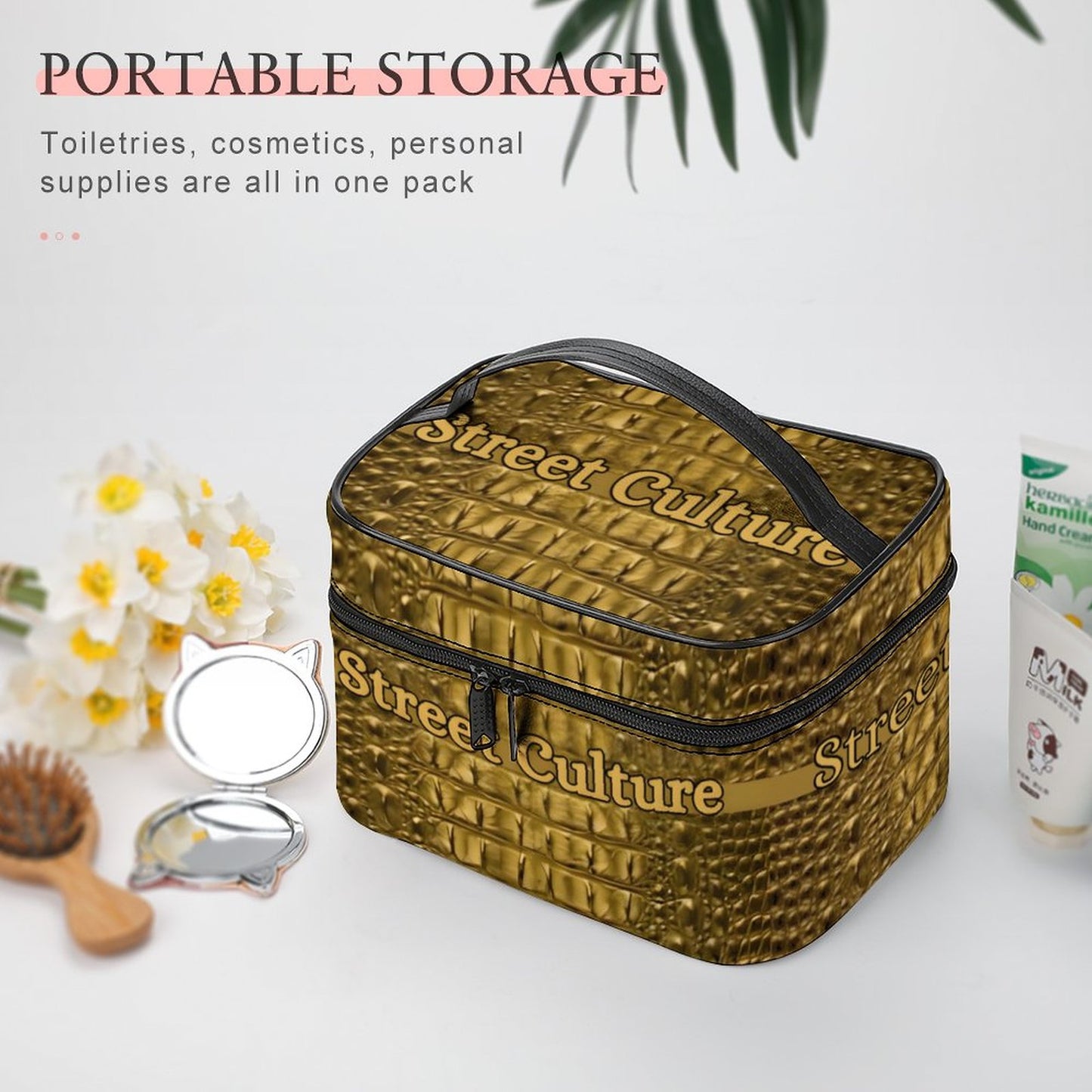 STREET CULTURE Alligator Leather Cosmetic Storage Bag
