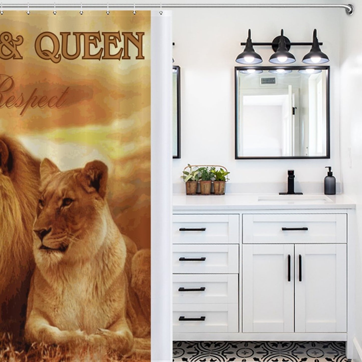 Flower Shower Curtain-66x72Inch (168x183cm)