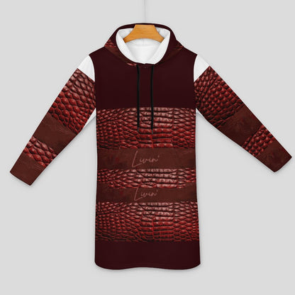 230gsm Long Sleeve Hoodie Dress DS003 (All-Over Printing)